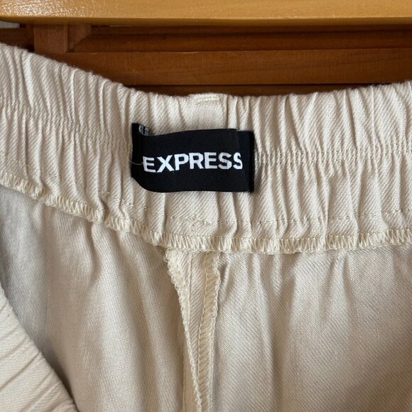 Express Linen Ankle High Rise pants. SZ: Large/ Stone color - Picture 11 of 11